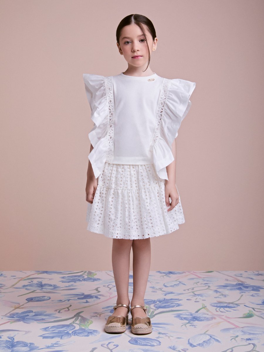 Children's Set with Laise Blouse and Skirt