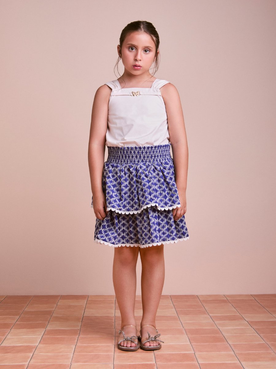 Children's Set with Embroidered Shirt and Skirt