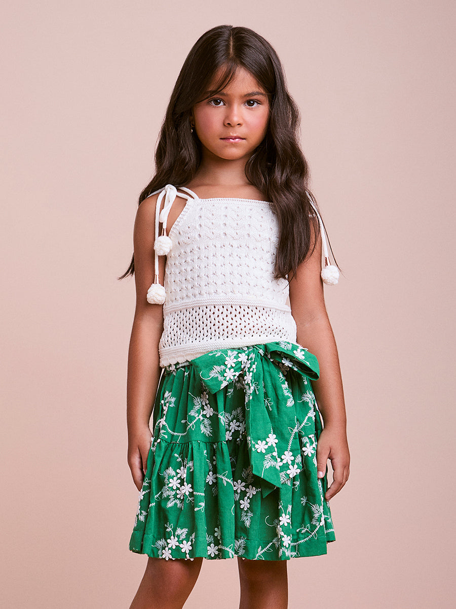 Children's Set Knitted Blouse and Laise Skirt