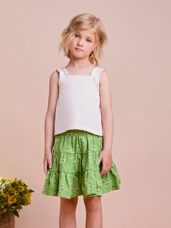 Green Laise Set with Embroidery