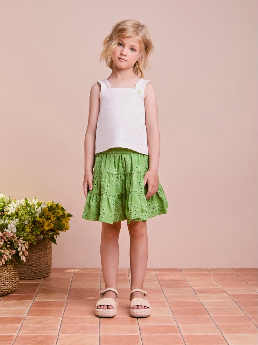 Green Laise Set with Embroidery