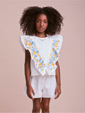 White Set with Tropical Embroidery