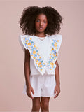 White Set with Tropical Embroidery