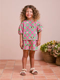 Minnie Green Set with Floral Grid