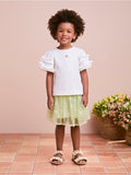 Vichy Green Plaid Floral Tulle Set