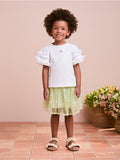 Vichy Green Plaid Floral Tulle Set