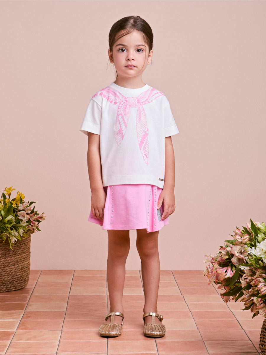 Pink Set with Scarf Print