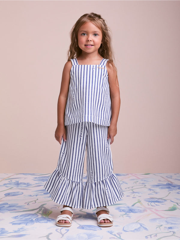Children's Set of Stripes with Ruffle Hem