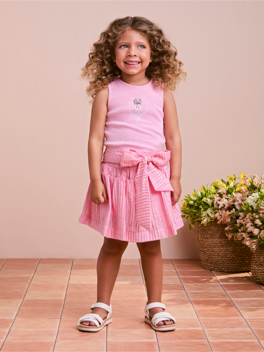 Pink Ribbed Children's Set