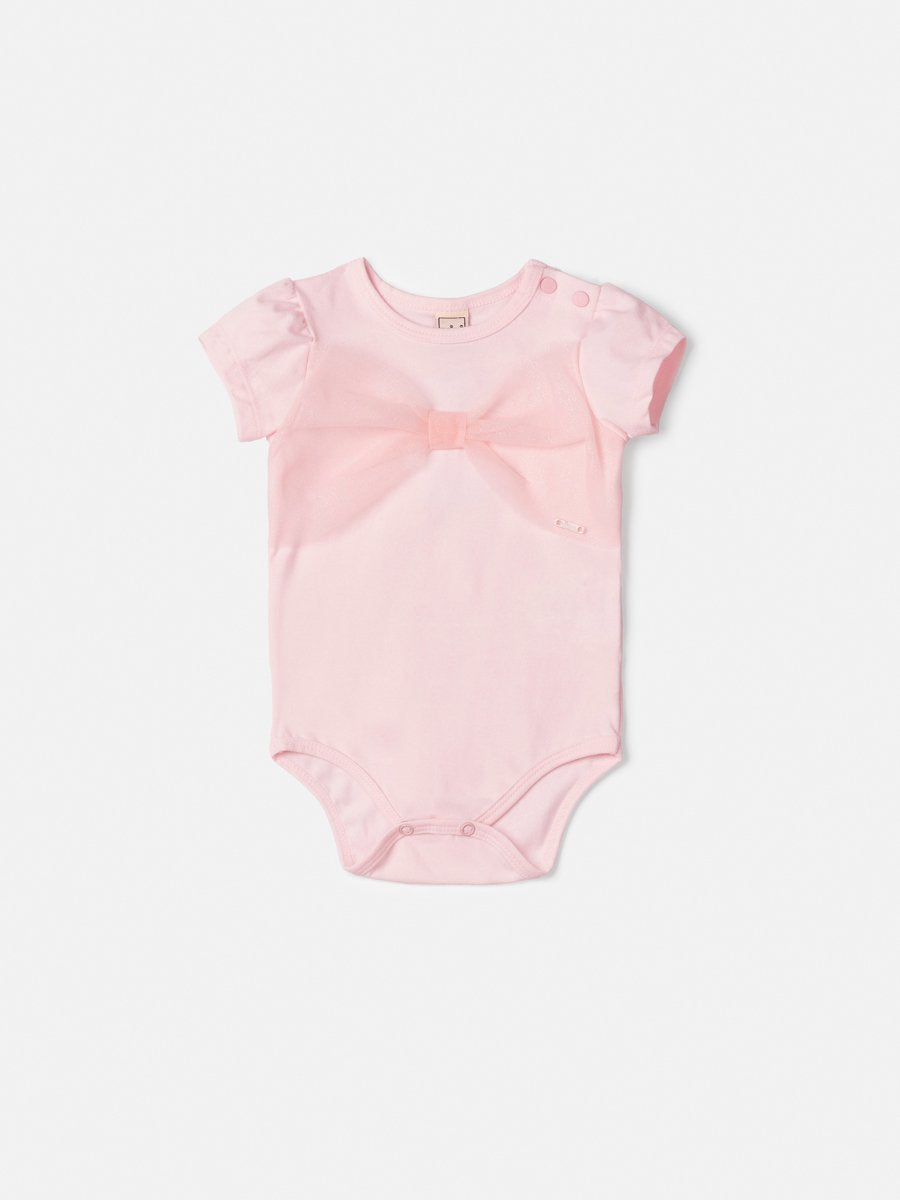 Girls' Bodysuit with Tulle Bow