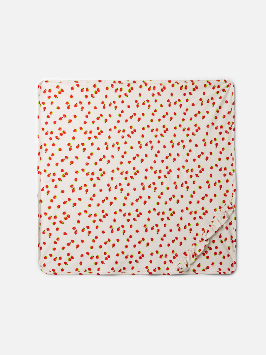 Children's Blanket with Strawberry Print