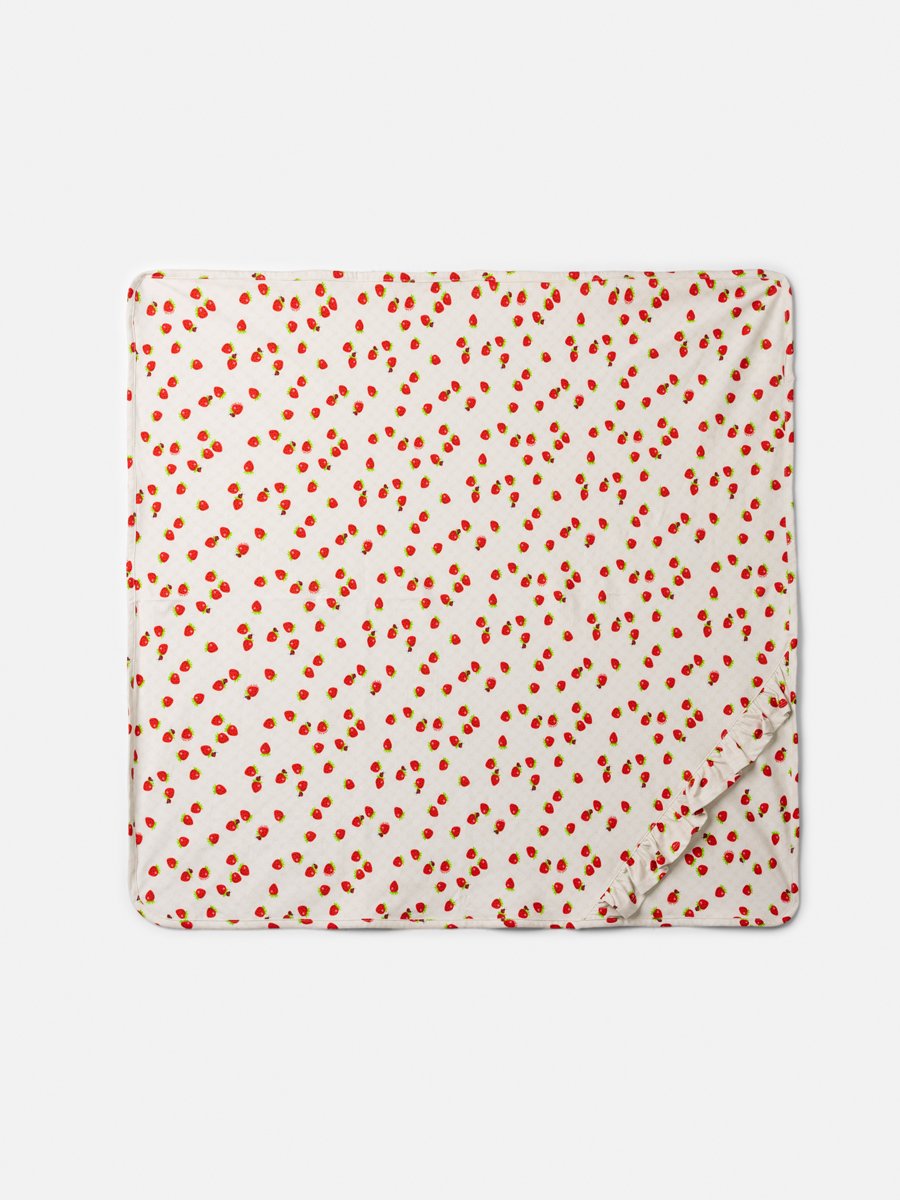 Children's Blanket with Strawberry Print