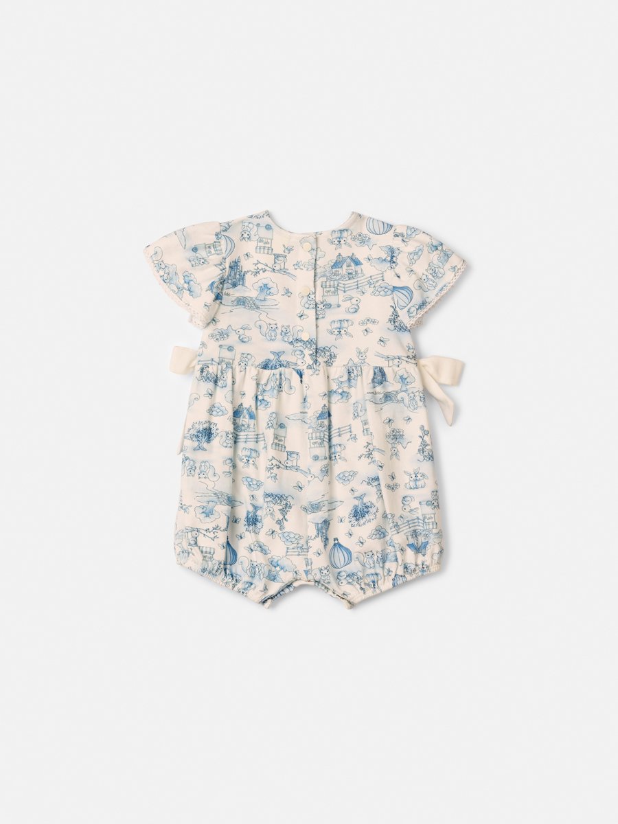 Children's Sunbath with Delicate Blue Print