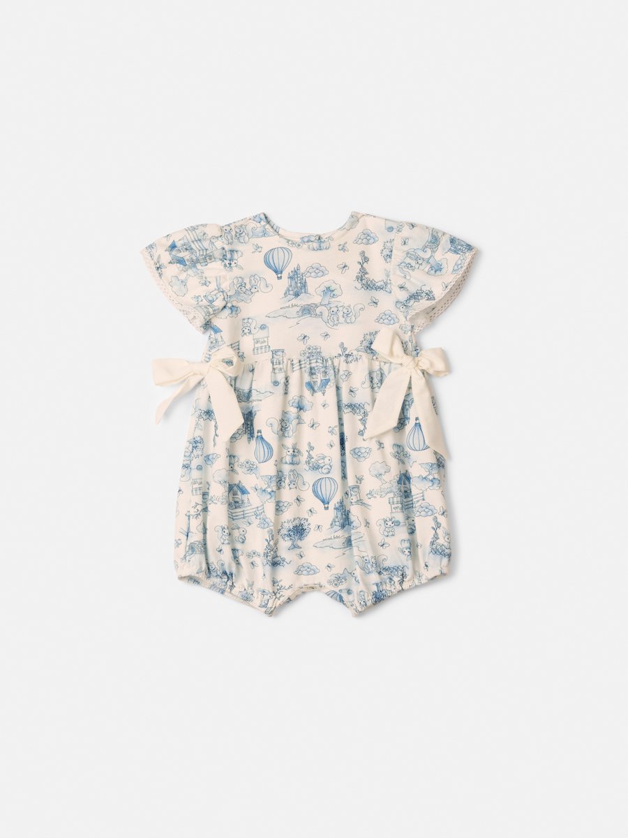 Children's Sunbath with Delicate Blue Print