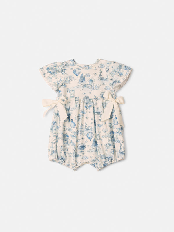 Children's Sunbath with Delicate Blue Print