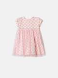 Pink Dress with Floral Grid