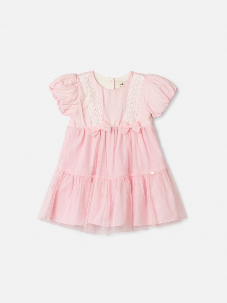 Pink Tulle Dress with Lace