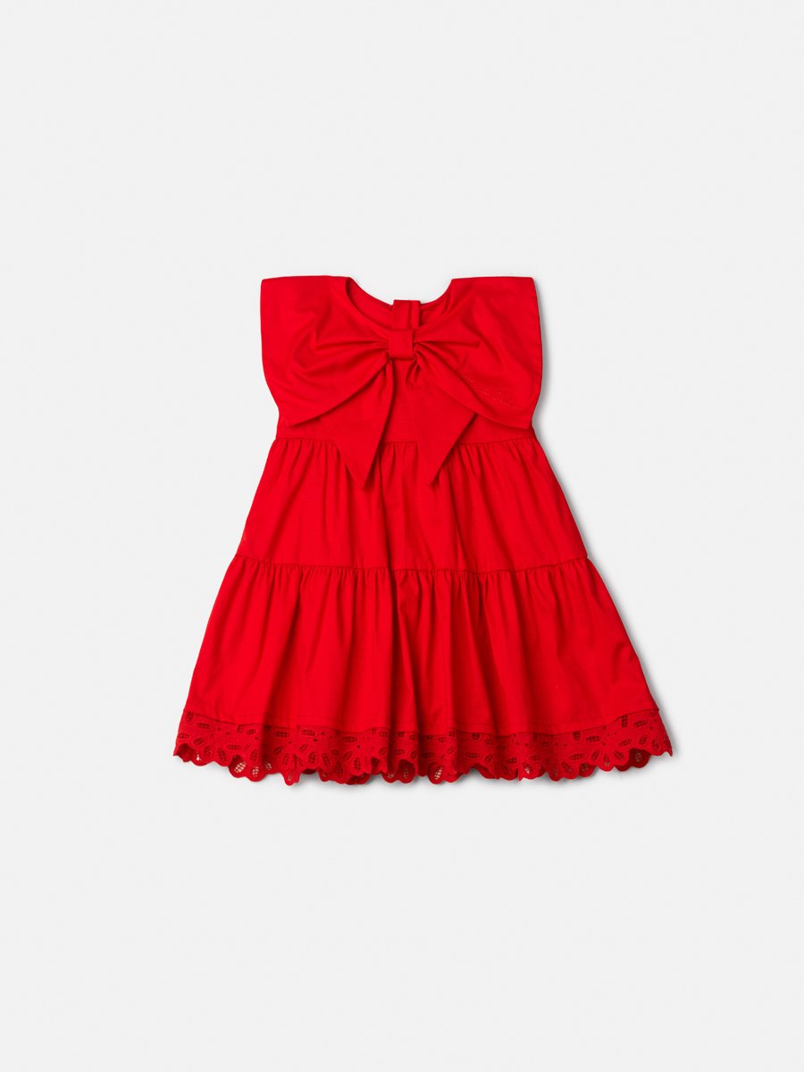 Children's Red Dress with Maxi Bow