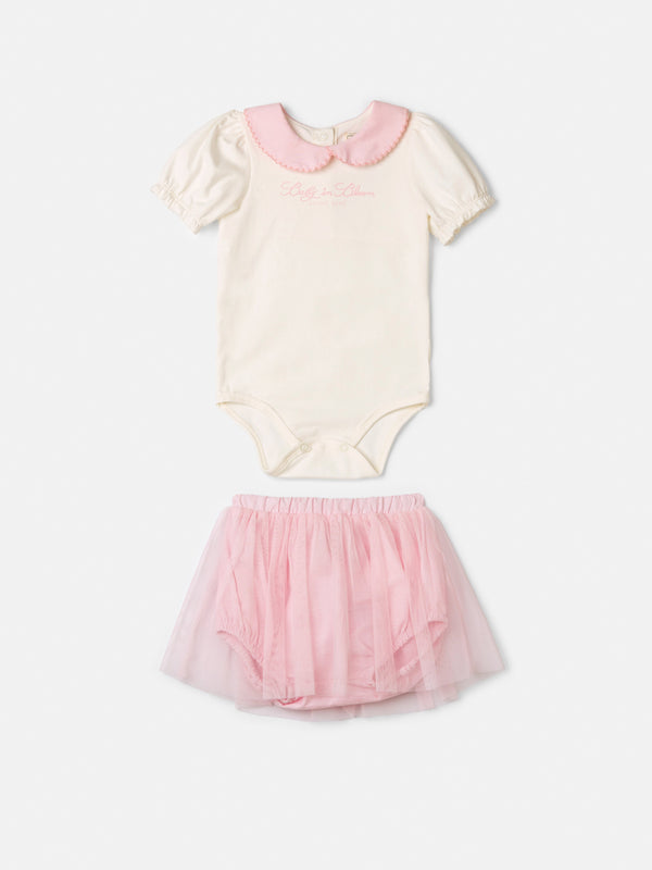 Pink Tulle Set with Collar