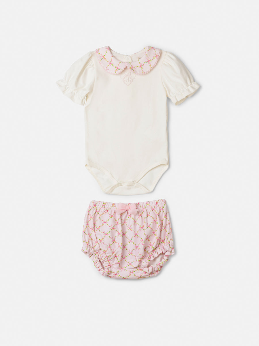 Set with Floral Grid and Golinha