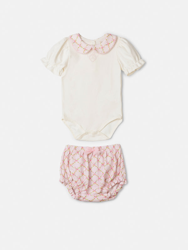 Set with Floral Grid and Golinha