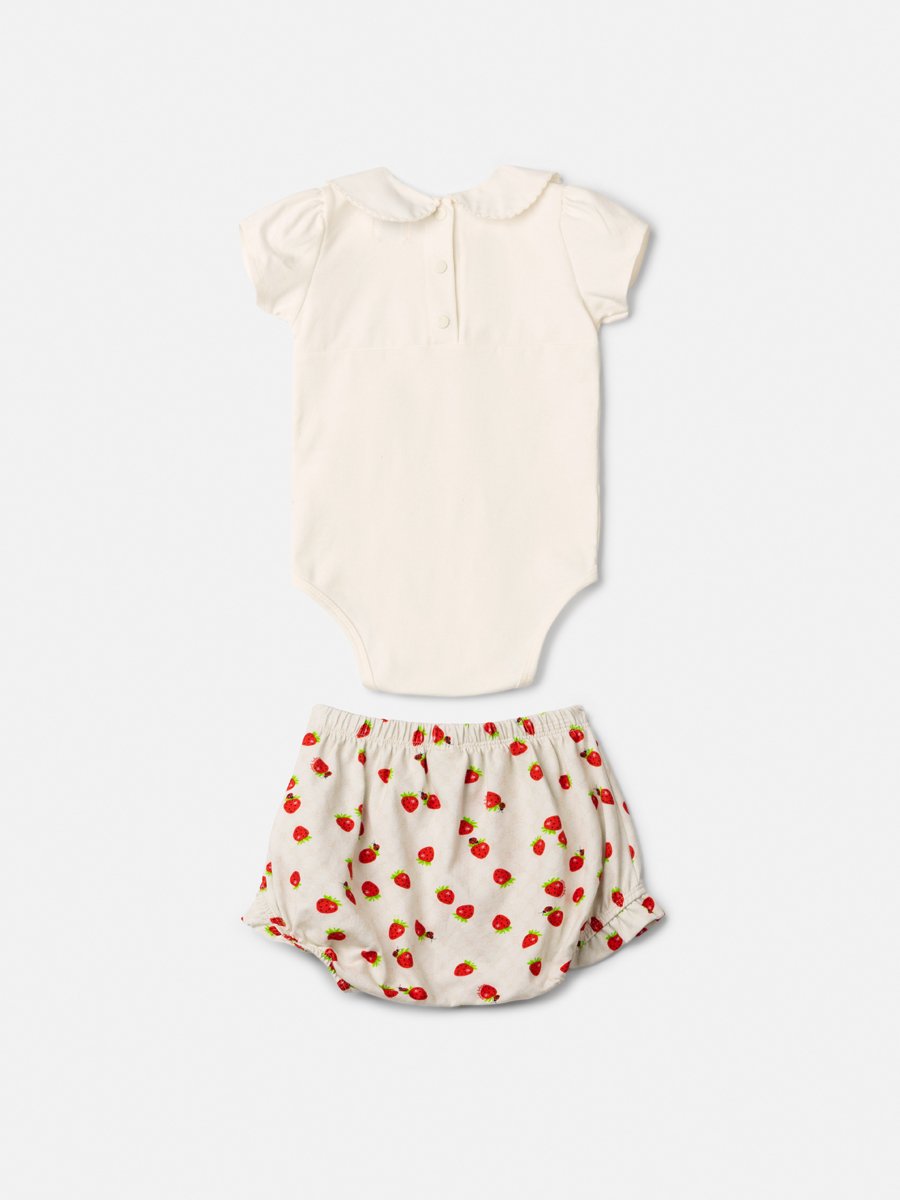 Girls' Strawberry Set with Collar