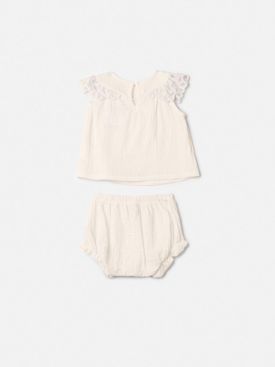 Girls' Gauze Tunic and Shorts Set