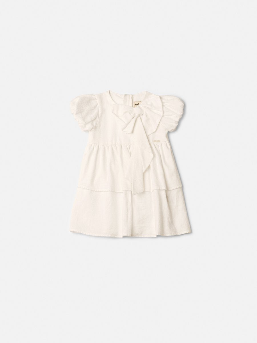 Children's Dress in Fabric with Maxi Bow