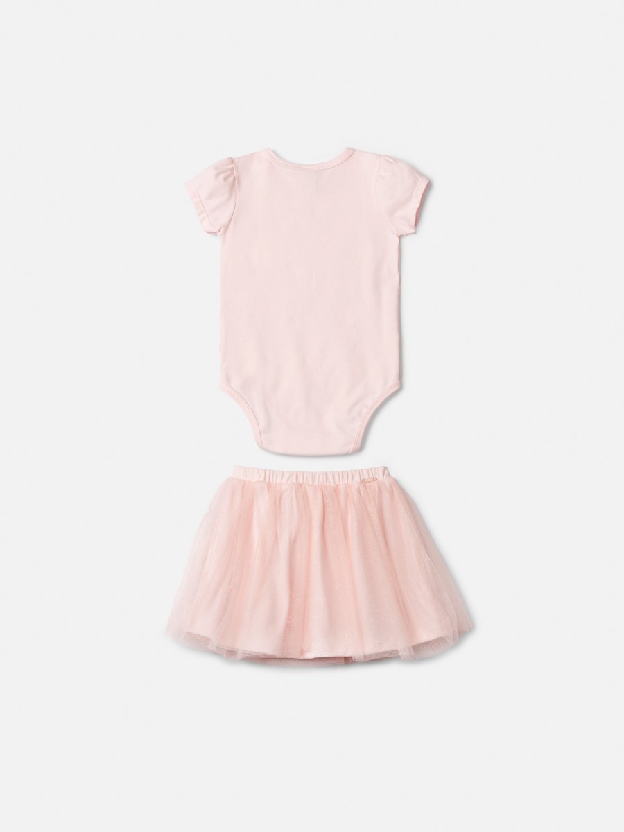 Children's Set with Bodysuit and Pink Tulle Skirt