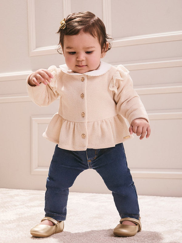Animê Girls' Coat – buttons and Lace Tulle