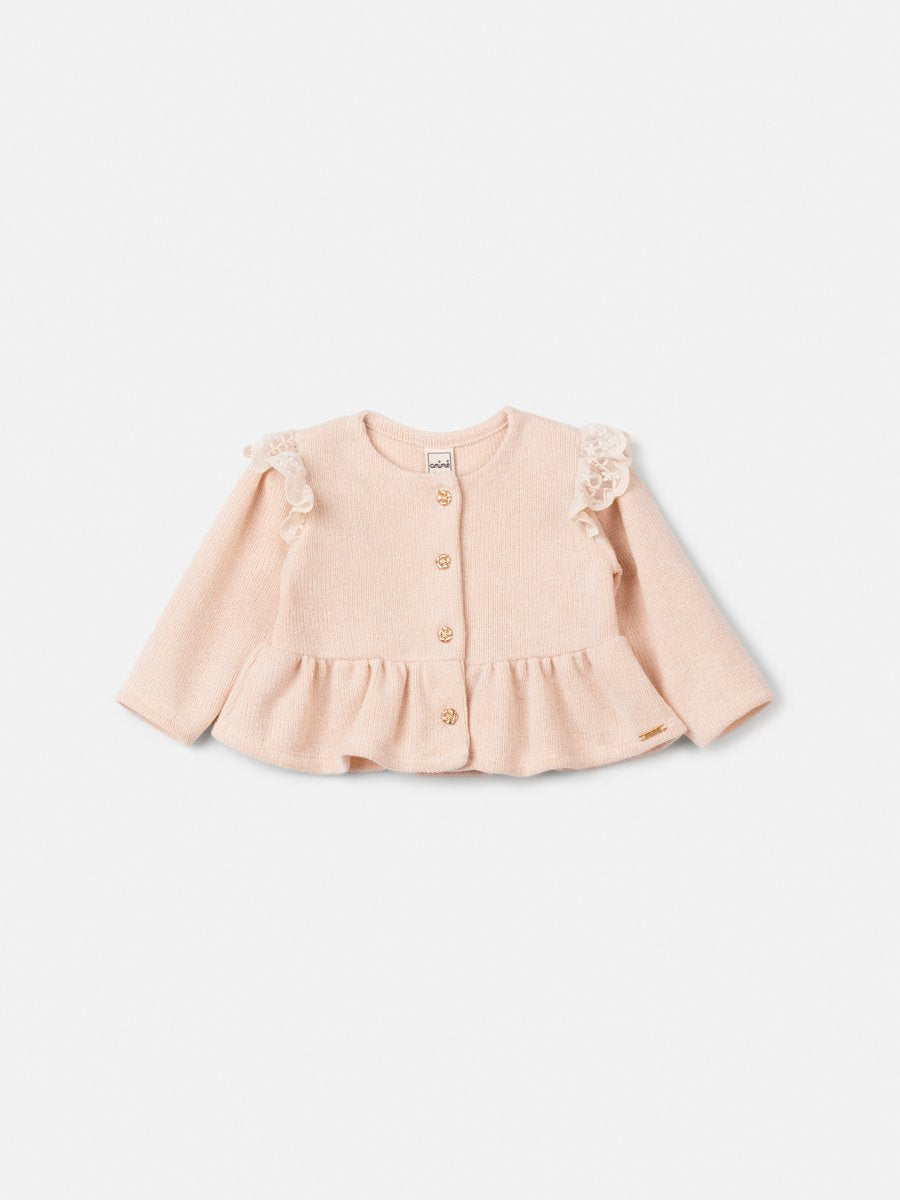 Anime Girl Children's Coat with Buttons and Lace Tulle