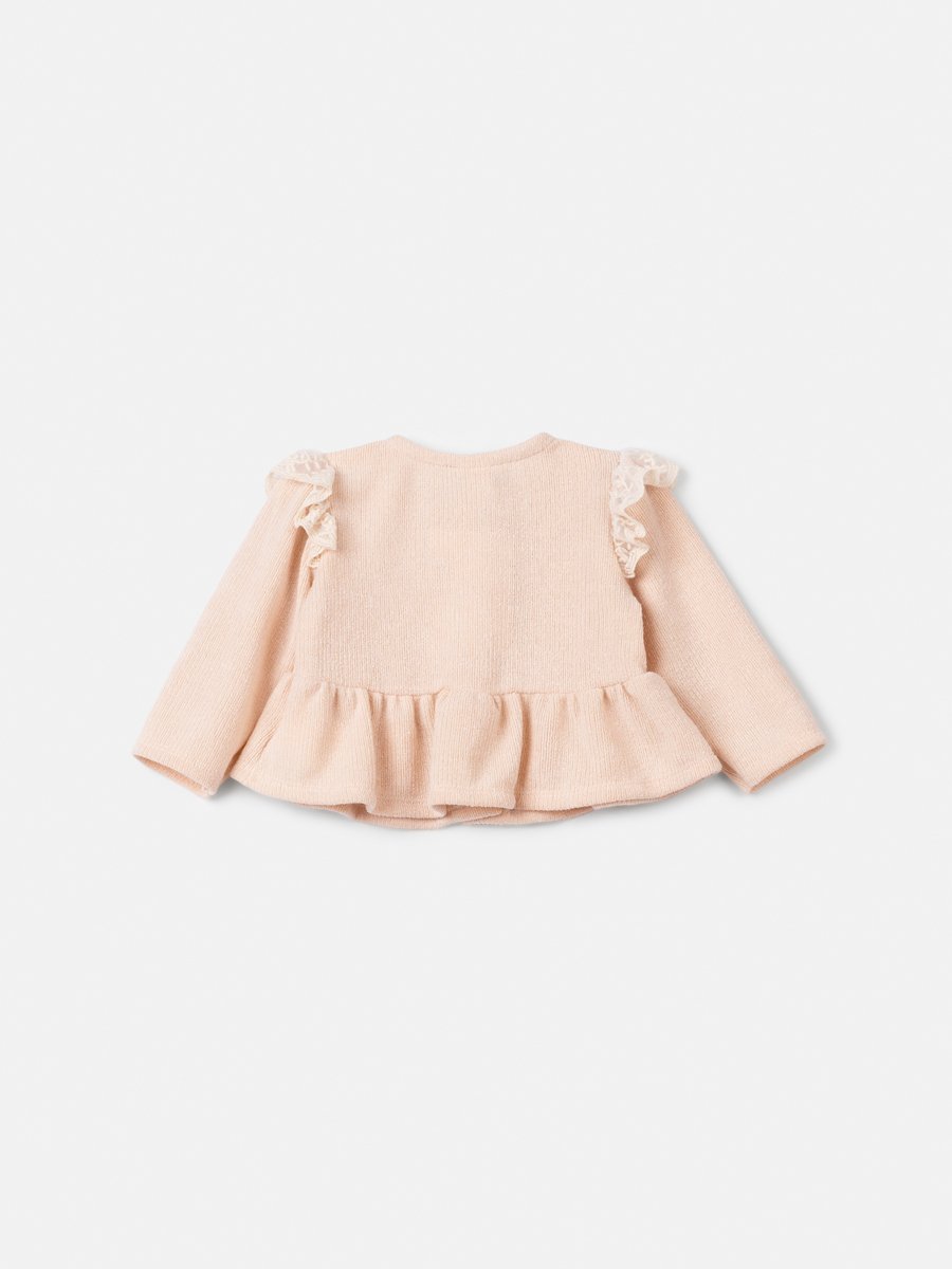 Anime Girl Children's Coat with Buttons and Lace Tulle