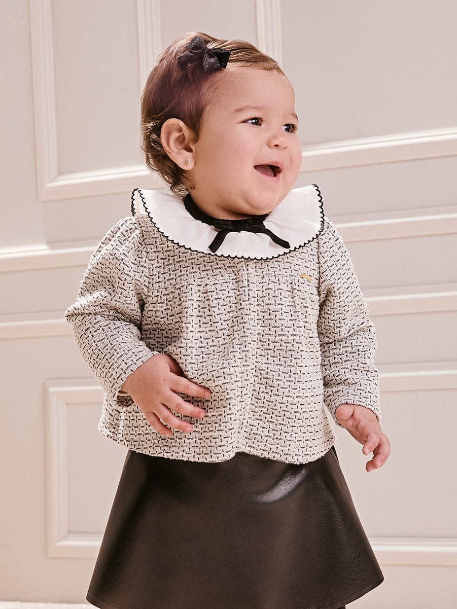 Animê Girls' Coat – Jacquard Tweed