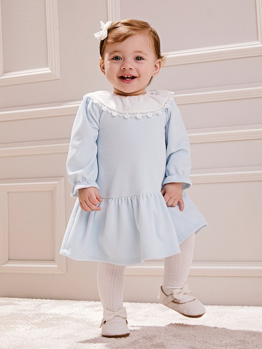 Girls' Anime Dress with Embroidered Collar