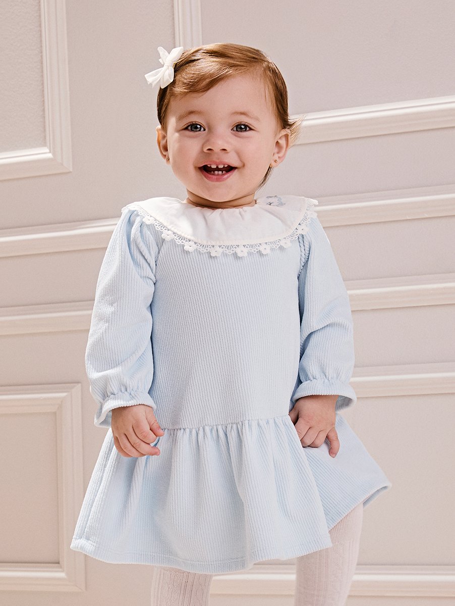 Girls' Anime Dress with Embroidered Collar