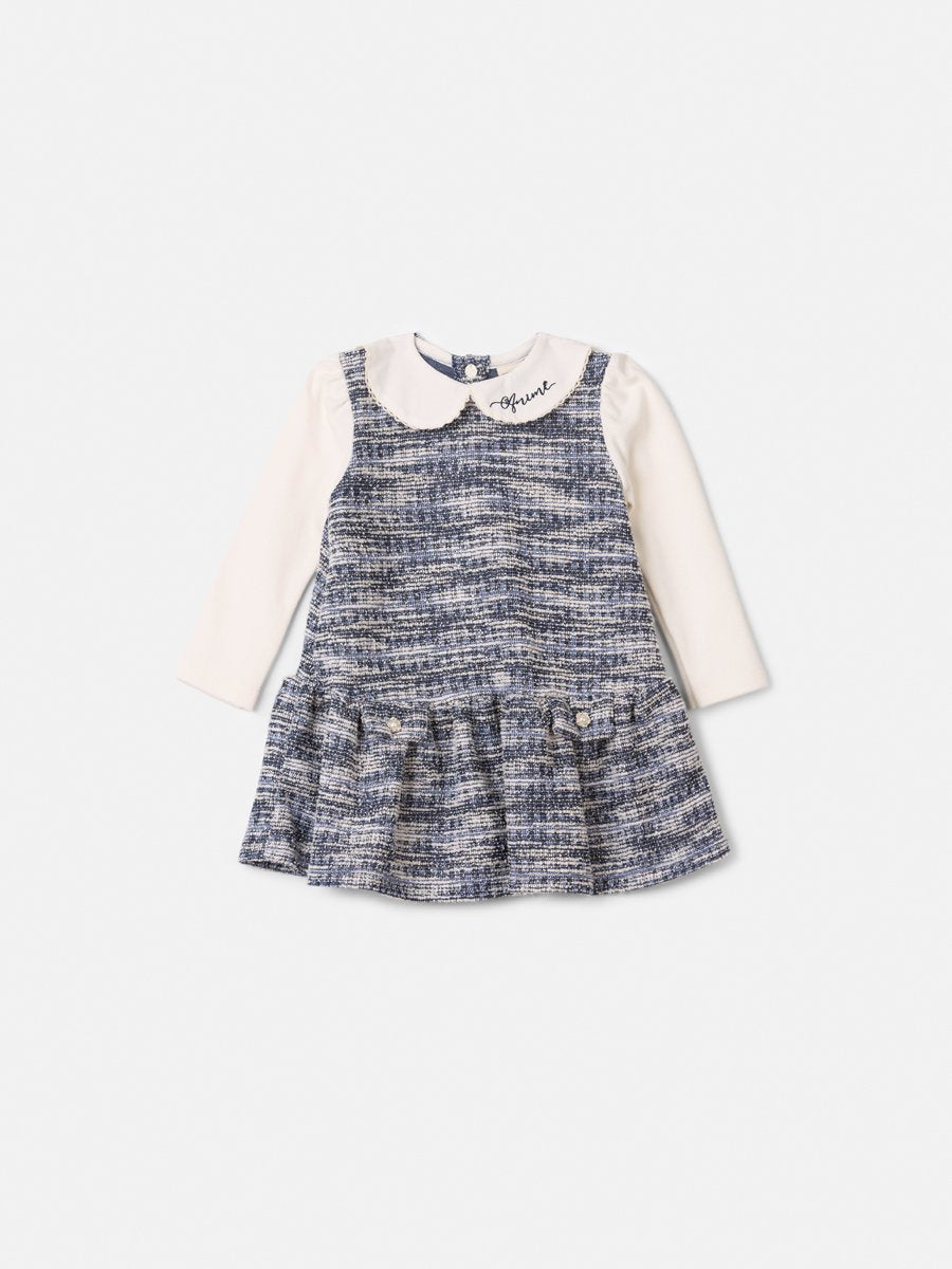 Tweed Dress with Doll Collar
