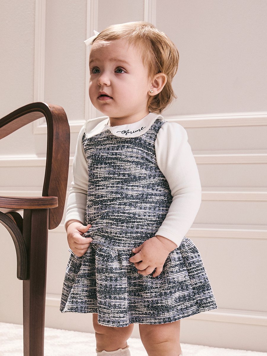 Tweed Dress with Doll Collar