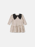 Animê Girls' Dress – Pattern and Bow Collar