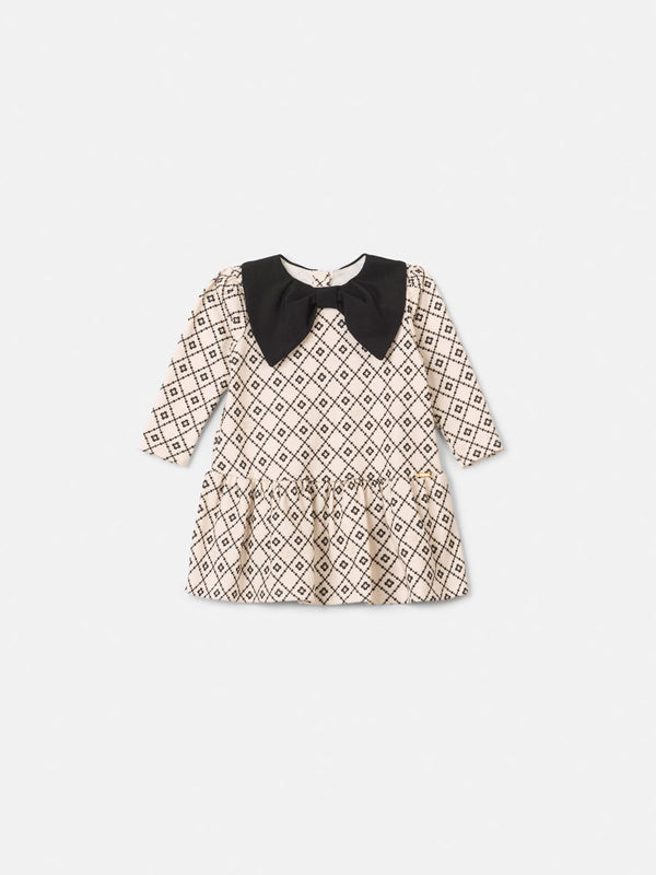 Animê Girls' Dress – Pattern and Bow Collar