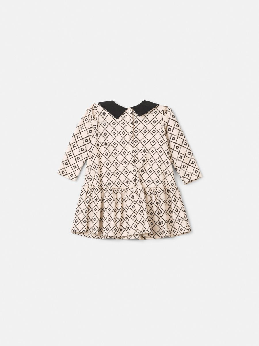 Children's Anime Girl Dress with Pattern and Bow Collar