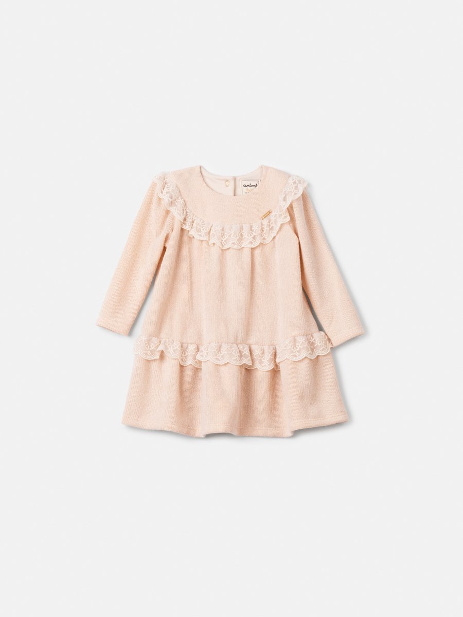 Animê Girls' Dress – Knit with Ruffles in Lace
