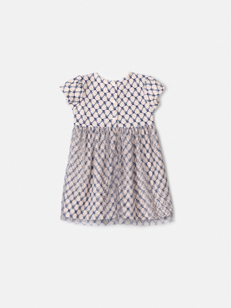 Animê Girls' Dress – Tulle with Monogram Print
