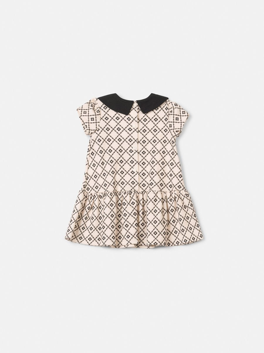 Animê Girls' Dress – Pattern and Bow Collar