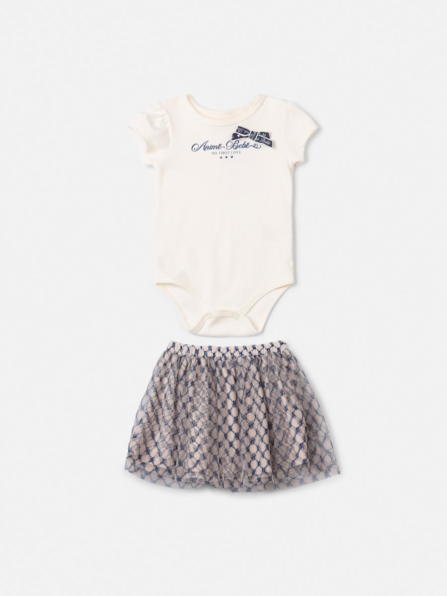 Animê Girls' Set – Monogram with Printed Tulle