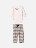 Animê Girls' Set – Striped with Velvet Bow