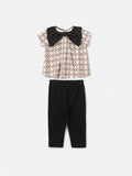 Animê Girls' Set – Pattern and Bow Collar