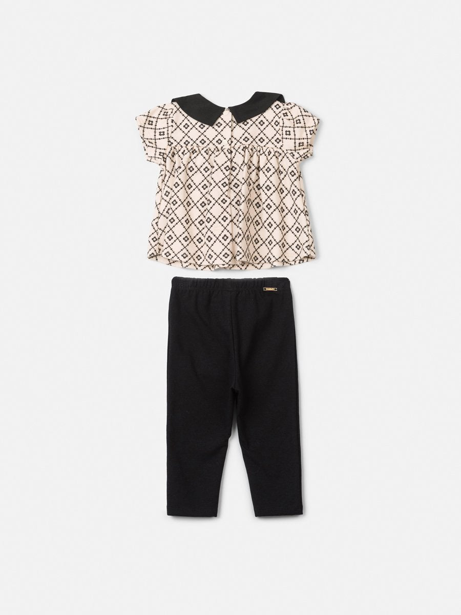 Animê Girls' Set – Pattern and Bow Collar
