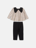 Animê Girls' Set – Long Sleeve with Bow Collar