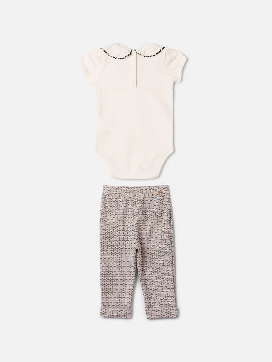 Animê Girls' Set – Tweed with Ruffle Collar and Velvet Bow