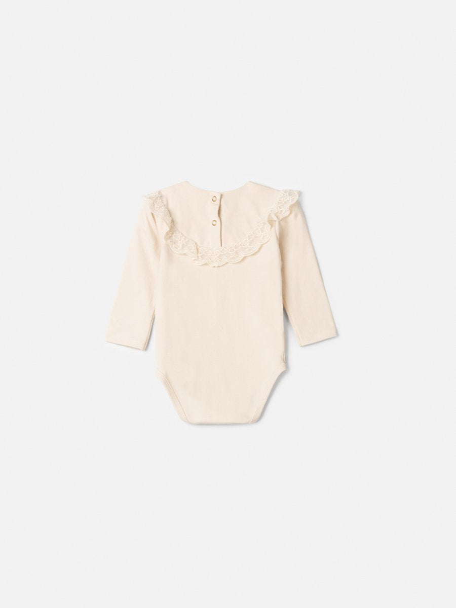 Girls' Anime Long Sleeve Bodysuit with Lace Ruffle